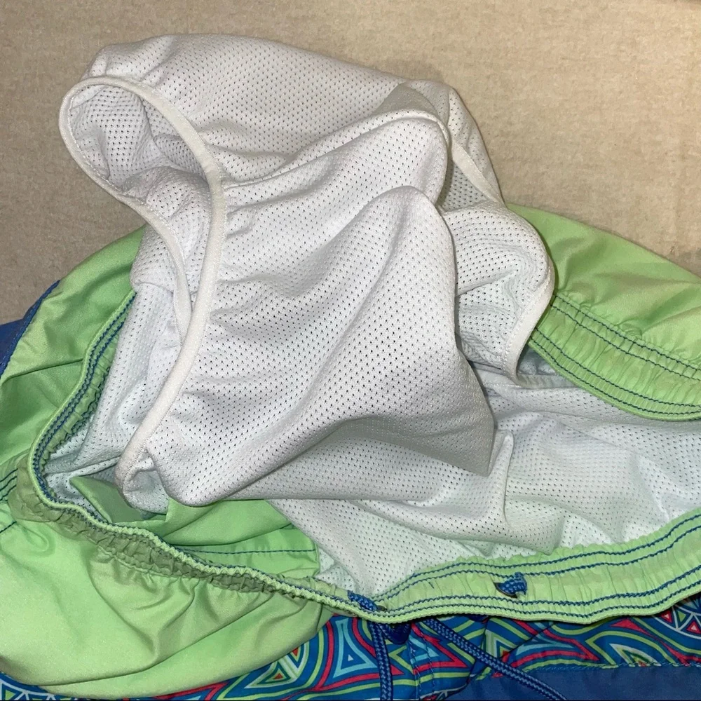 Vineyard Vines‎ Mens Green and Blue 7 inches Printed Swim Trunk Size S